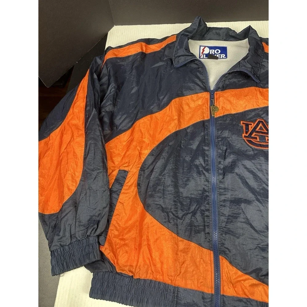 Vintage Auburn Tigers Pro Player Swirl Colorblock Windbreaker Jacket Medium